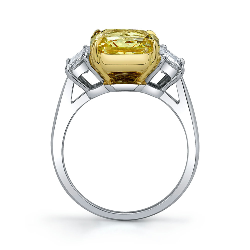 Fancy Intense Yellow Radiant Cut Diamond Ring