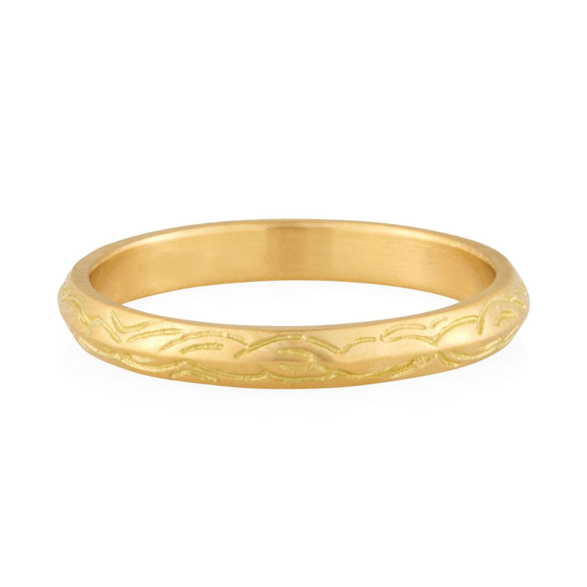 Sterling Silver Etched Band Ring - Two Colors Available