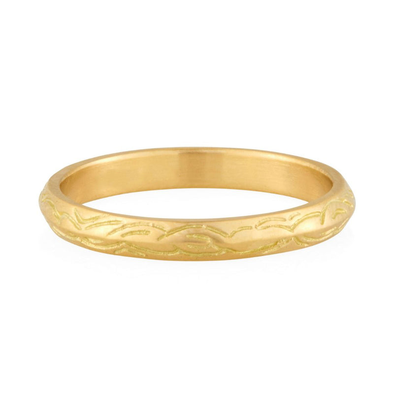 Sterling Silver Etched Band Ring - Two Colors Available