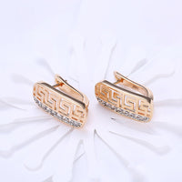 Laser Cut Swarovski Elements Clip On Earrings in 18K Gold