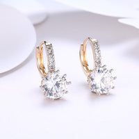  Diamond Star Shaped Princess Cut Leverback Earrings Set in 18K Gold - Golden NYC Jewelry