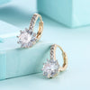  Diamond Star Shaped Princess Cut Leverback Earrings Set in 18K Gold - Golden NYC Jewelry