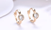 18K Gold Plating Sleek White Circular Clip On Earrings
