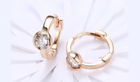 18K Gold Plating Sleek White Circular Clip On Earrings