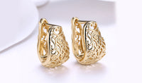18K Gold Plating Filigree Laser Cut Clip On Earrings