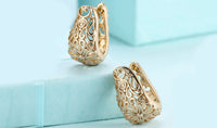 18K Gold Plating Filigree Laser Cut Clip On Earrings