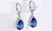 18K Gold Plating Sleek Elements Pear Cut Drop Earrings - 3 Options Available