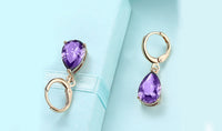 18K Gold Plating Sleek Elements Pear Cut Drop Earrings - 3 Options Available