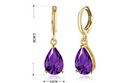 18K Gold Plating Sleek Elements Pear Cut Drop Earrings - 3 Options Available