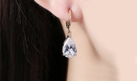 18K Gold Plating Sleek Elements Pear Cut Drop Earrings - 3 Options Available