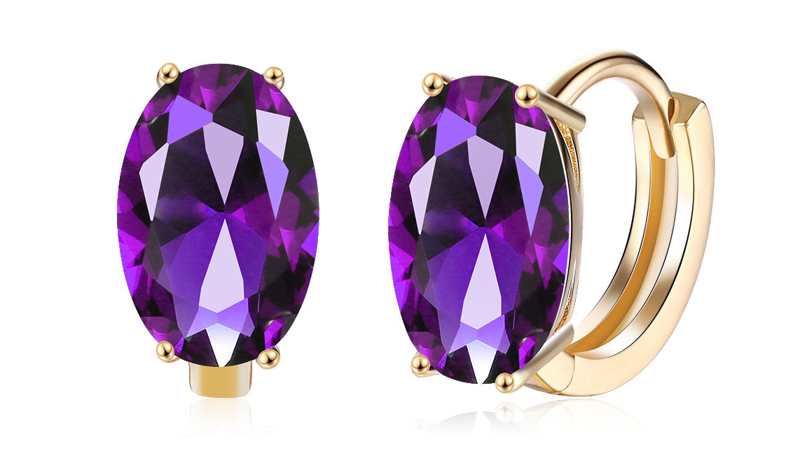 18K Gold Plating Large Diamond Cut Elements Clip On Earrings- Two Options Available