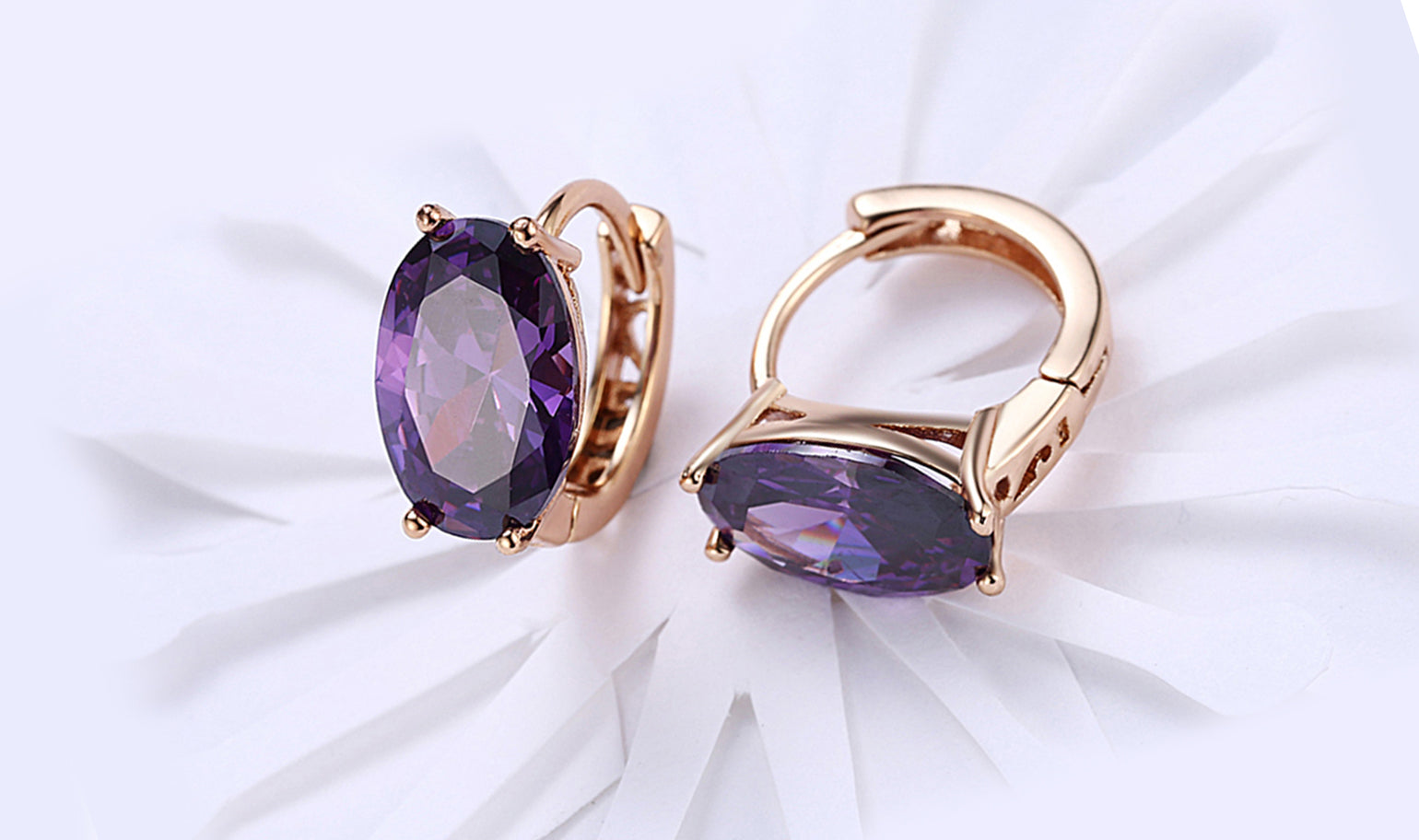 18K Gold Plating Large Diamond Cut Elements Clip On Earrings- Two Options Available