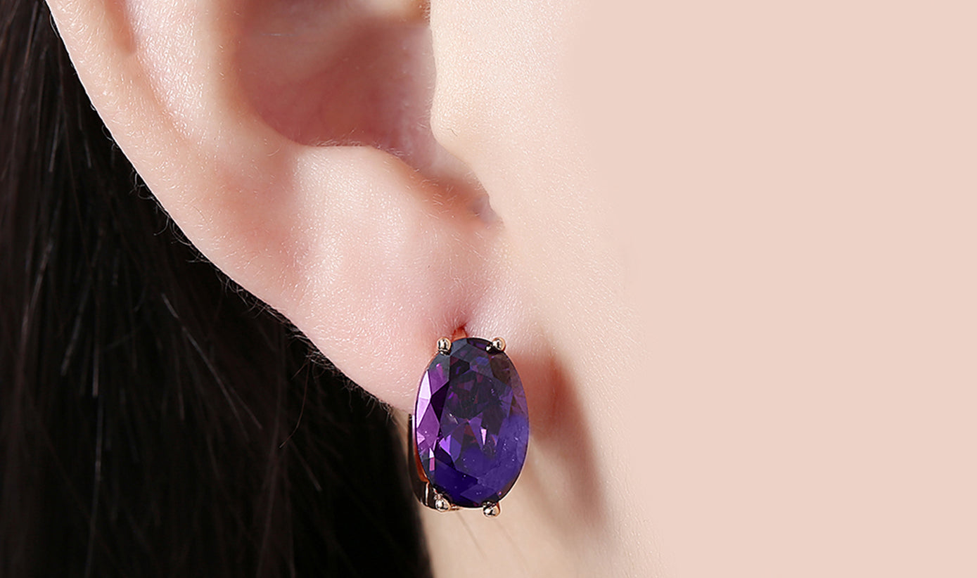 18K Gold Plating Large Diamond Cut Elements Clip On Earrings- Two Options Available