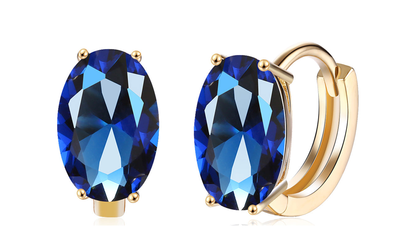 18K Gold Plating Large Diamond Cut Elements Clip On Earrings- Two Options Available