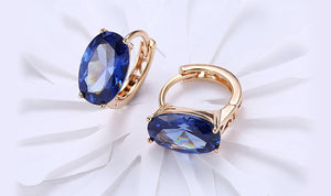 18K Gold Plating Large Diamond Cut Elements Clip On Earrings- Two Options Available