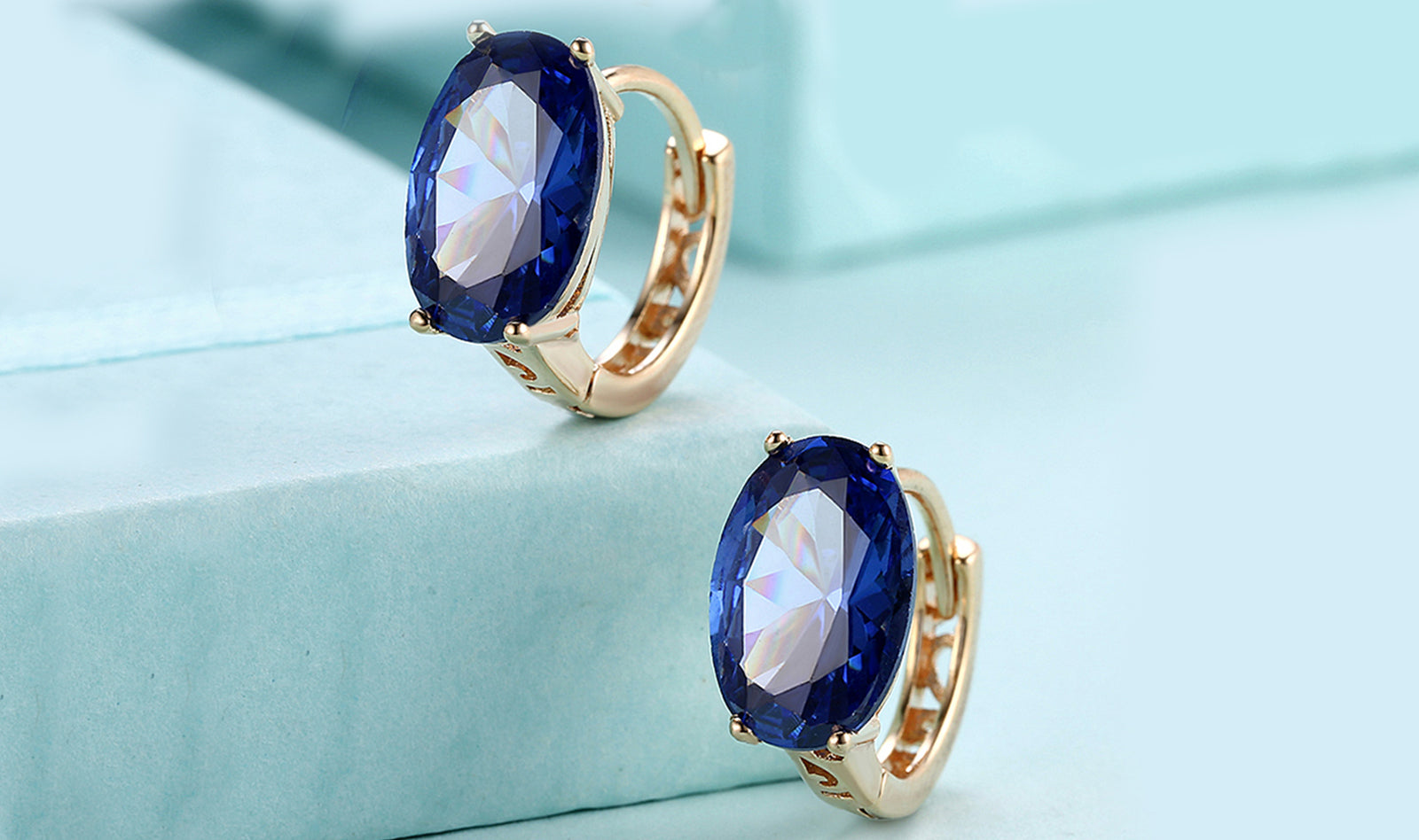 18K Gold Plating Large Diamond Cut Elements Clip On Earrings- Two Options Available