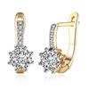  Star Shaped Micro Pave Leverback Earrings Set in 18K Gold - Golden NYC Jewelry
