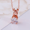 Single Solitaire Swarovski Infinite Drop Necklace in 18K Rose Gold