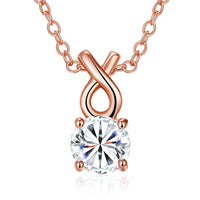 Single Solitaire Swarovski Infinite Drop Necklace in 18K Rose Gold