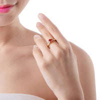 Swarovski Elements White Floral Crystal Ring in 18K Gold - Golden NYC Jewelry www.goldennycjewelry.com fashion jewelry for women