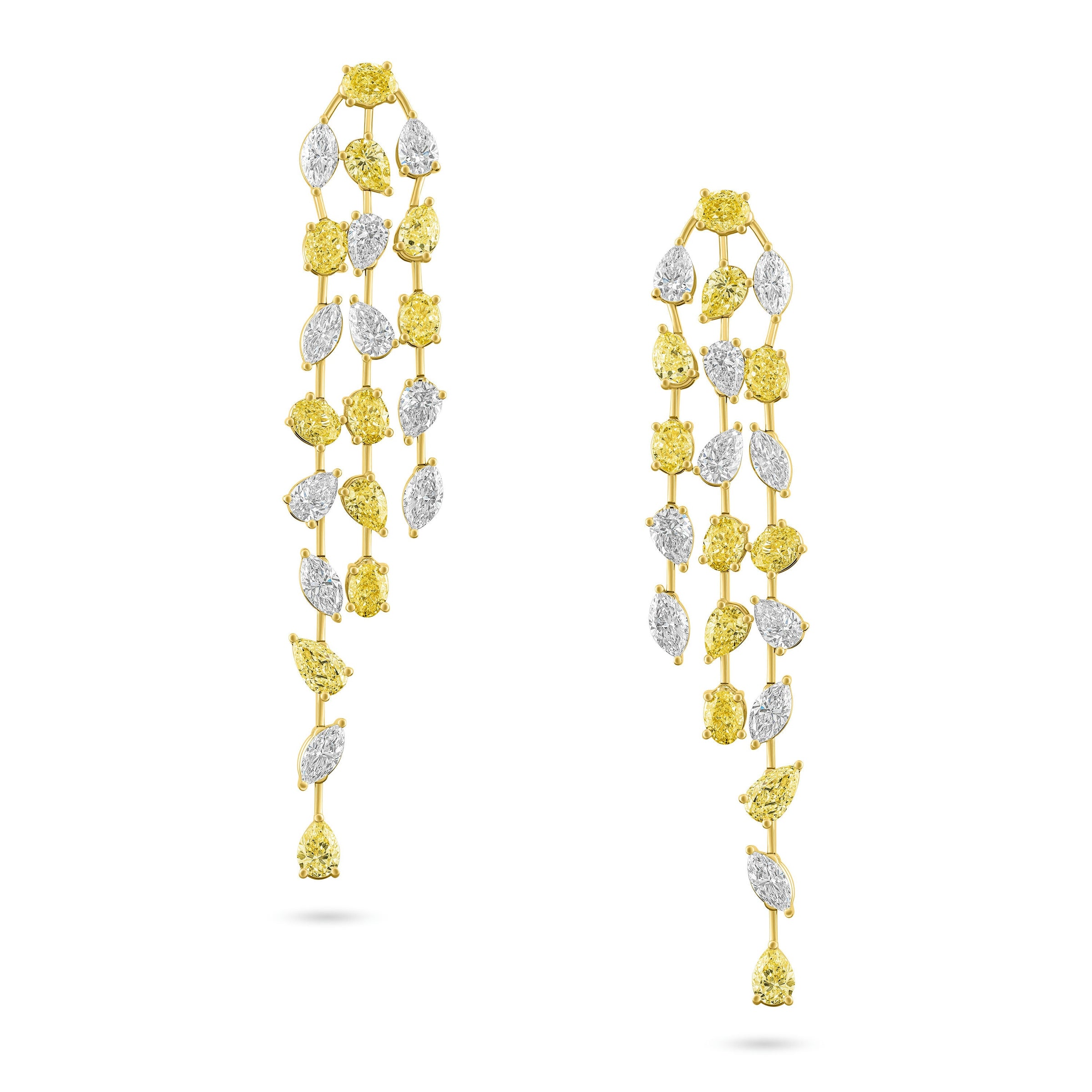 Fancy Shape Diamonds Dangle Earrings