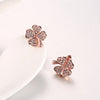 Swarovski Elements Pave Clover Studs in 18K Rose