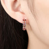 Two Lined Rainbow Swarovski Leverback in 18K Rose Gold