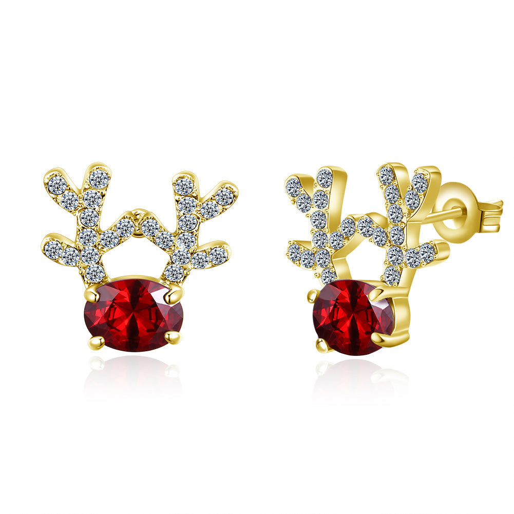 18K Gold Plated Christmas Reindeer Elements Earrings- Multiple Options Available