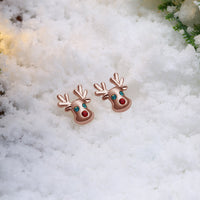 18K Gold Plated Christmas Reindeer Elements Earrings- Multiple Options Available
