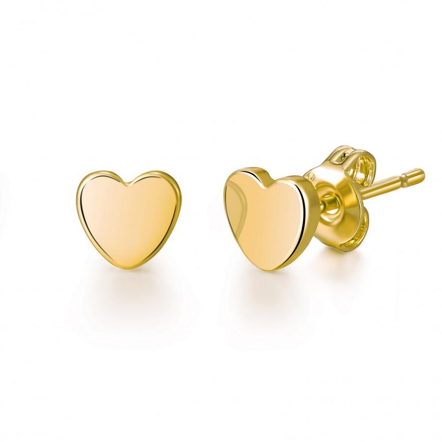 Gold Plating Mini Heart Shaped Stud Earrings