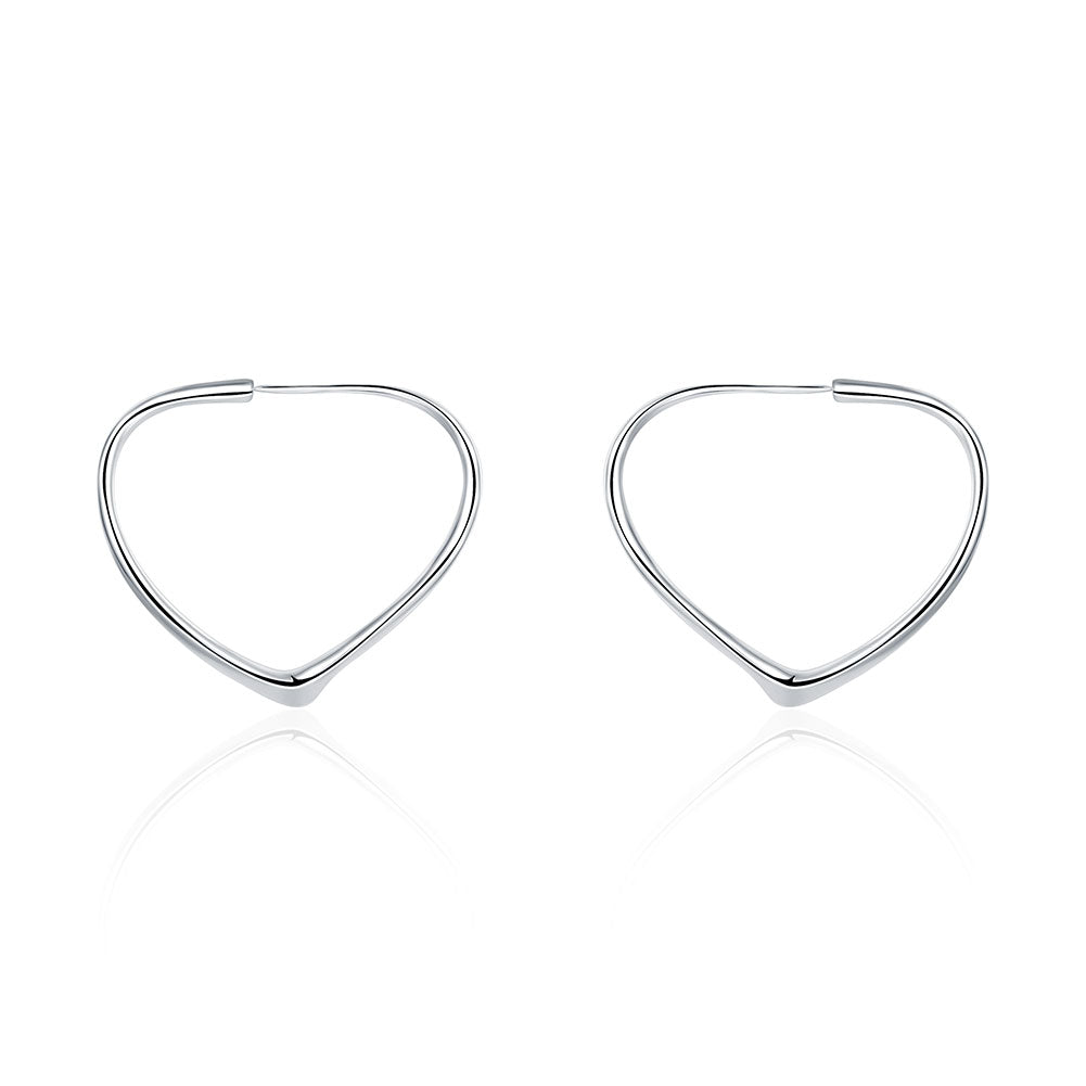 Silver Plating Heart Mini Hoops Earrings