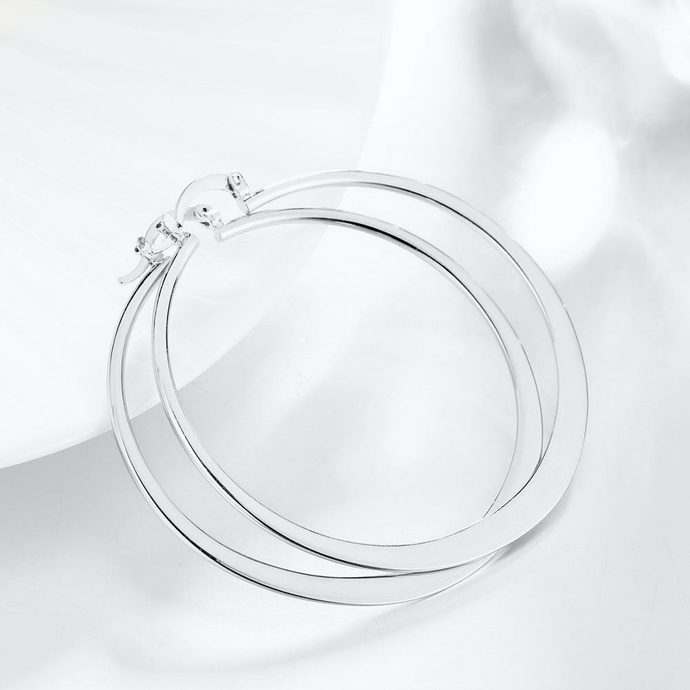 Silver Plating Mid-Sizes Hoop Earrings