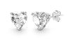White Topaz Heart Stud Earring in 18K White Gold Plated 6mm