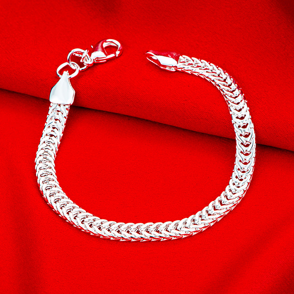 Silver Plating Figaro Italian Link Bracelet