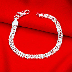 Silver Plating Figaro Italian Link Bracelet