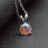 Princess Cut Silver Plating Necklace - 3 Colors Available