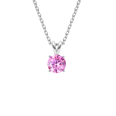 Princess Cut Silver Plating Necklace - 3 Colors Available