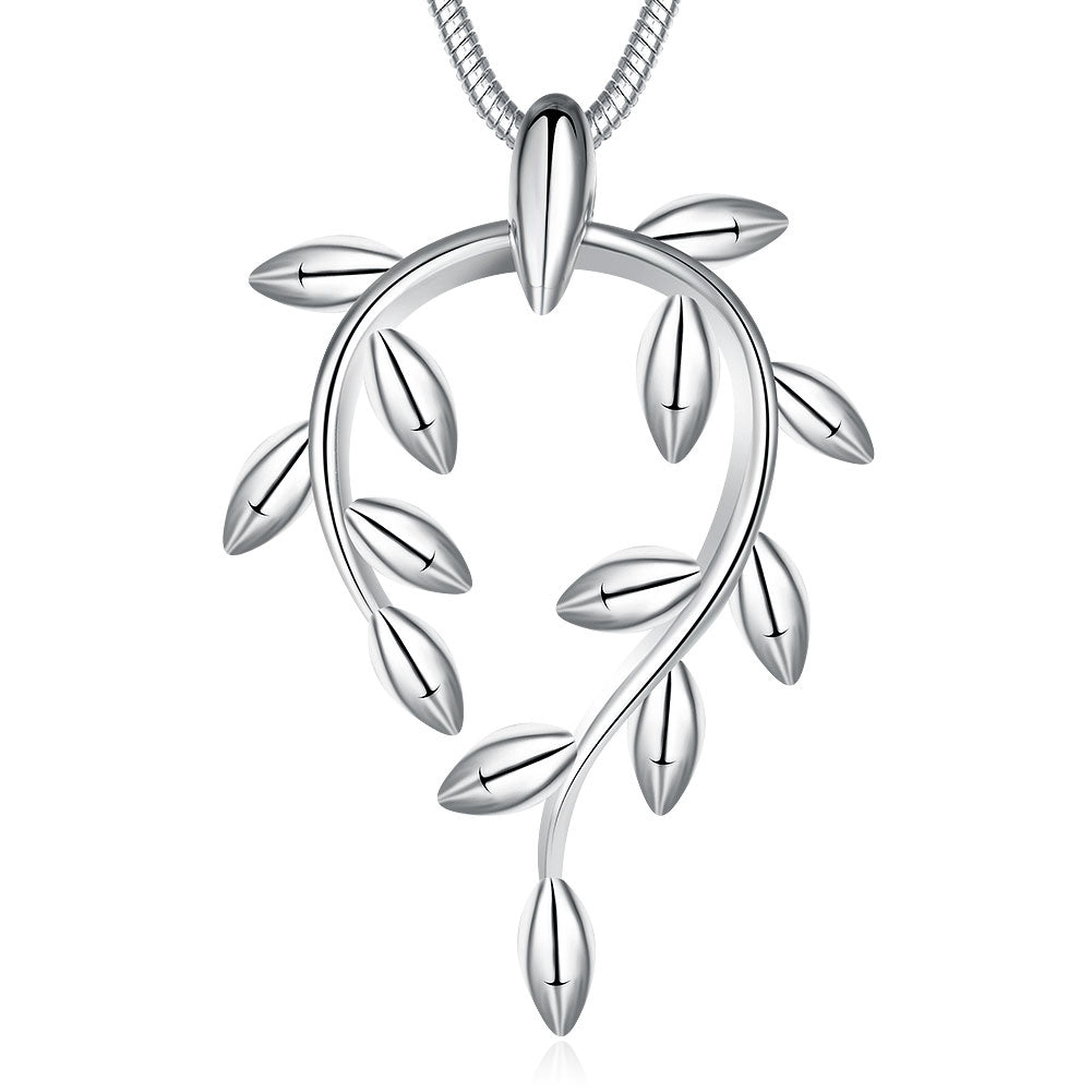 Silver Plating Floral Orchid Pendant Necklace