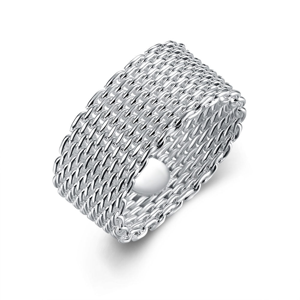 Silver Plating Mesh Ring