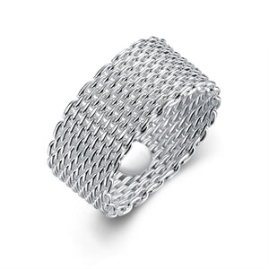 Silver Plating Mesh Ring