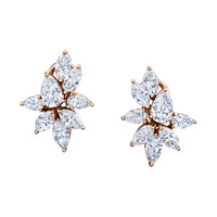 Pear and Marquise Diamond Cluster Earrings