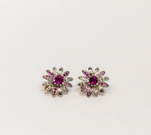 Carrera Y Carrera Margarita 18K White Gold and Tourmaline Earring