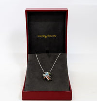 Carrera Y Carrera Hoja Seca 18K White Gold & Sapphire Pendant