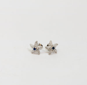 Carrera Y Carrera Star 18K White Gold with Diamonds & Sapphire Earring