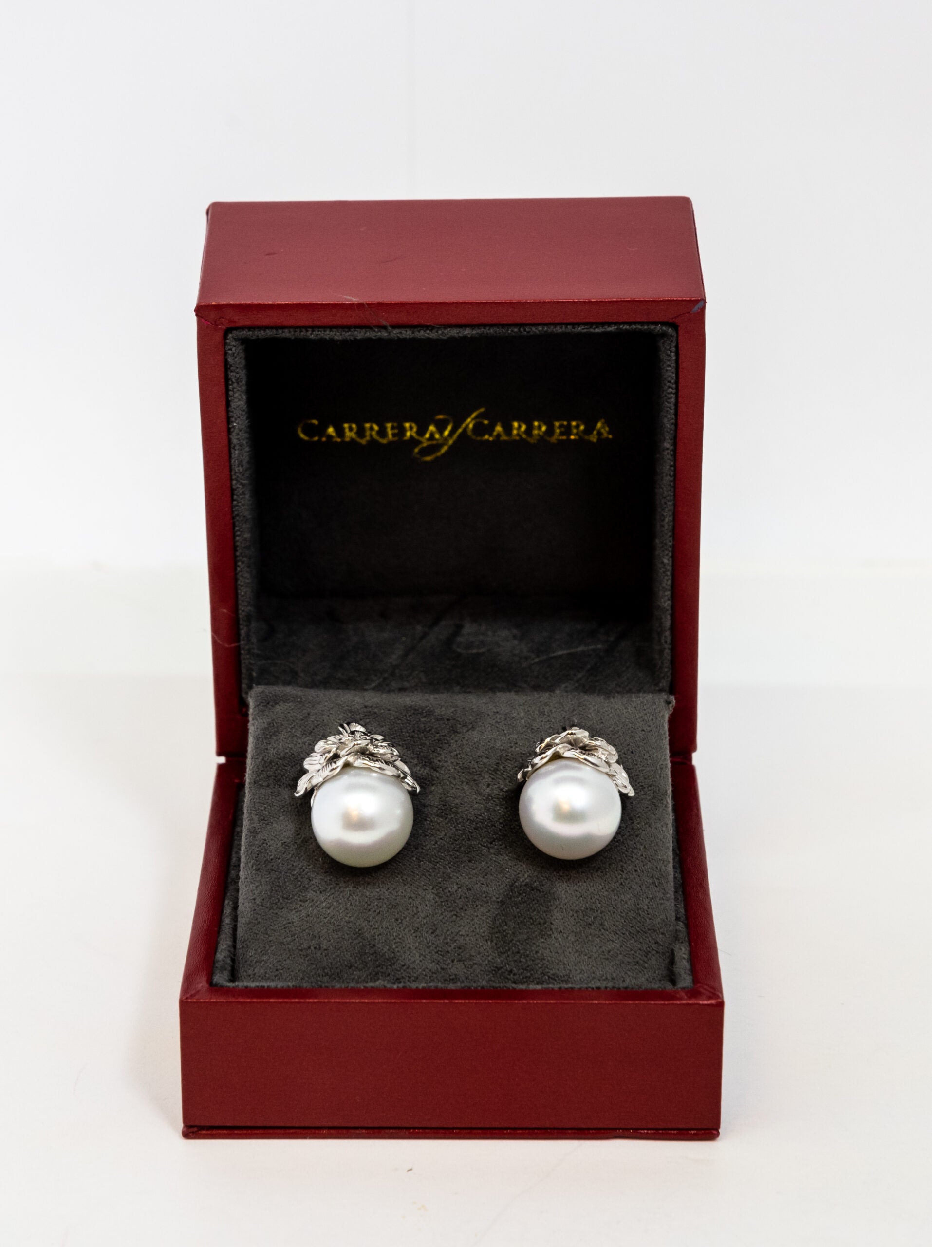 Carrera Y Carrera Gardenia 18K White Gold & Pearls Earring