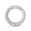 Double Row Emerald Cut Diamond Eternity Band