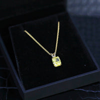 2.00ct. Fancy Yellow Vivid Modified Diamond Pendant Set In 14K Yellow Gold, Cushion Cut Lab Grown