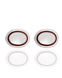 Red Enamel Cufflinks in Sterling Silver