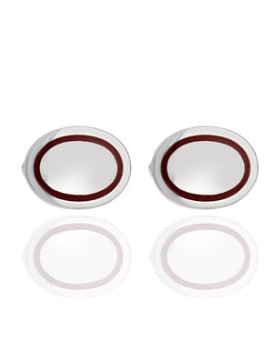 Red Enamel Cufflinks in Sterling Silver