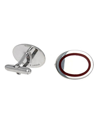 Red Enamel Cufflinks in Sterling Silver